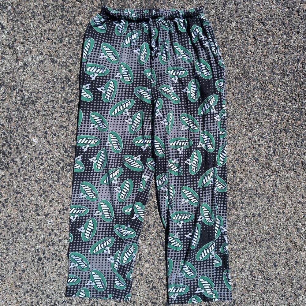 🔥4/$40 Amp Energy Drink Pajama Pants Small  Adjustable waist